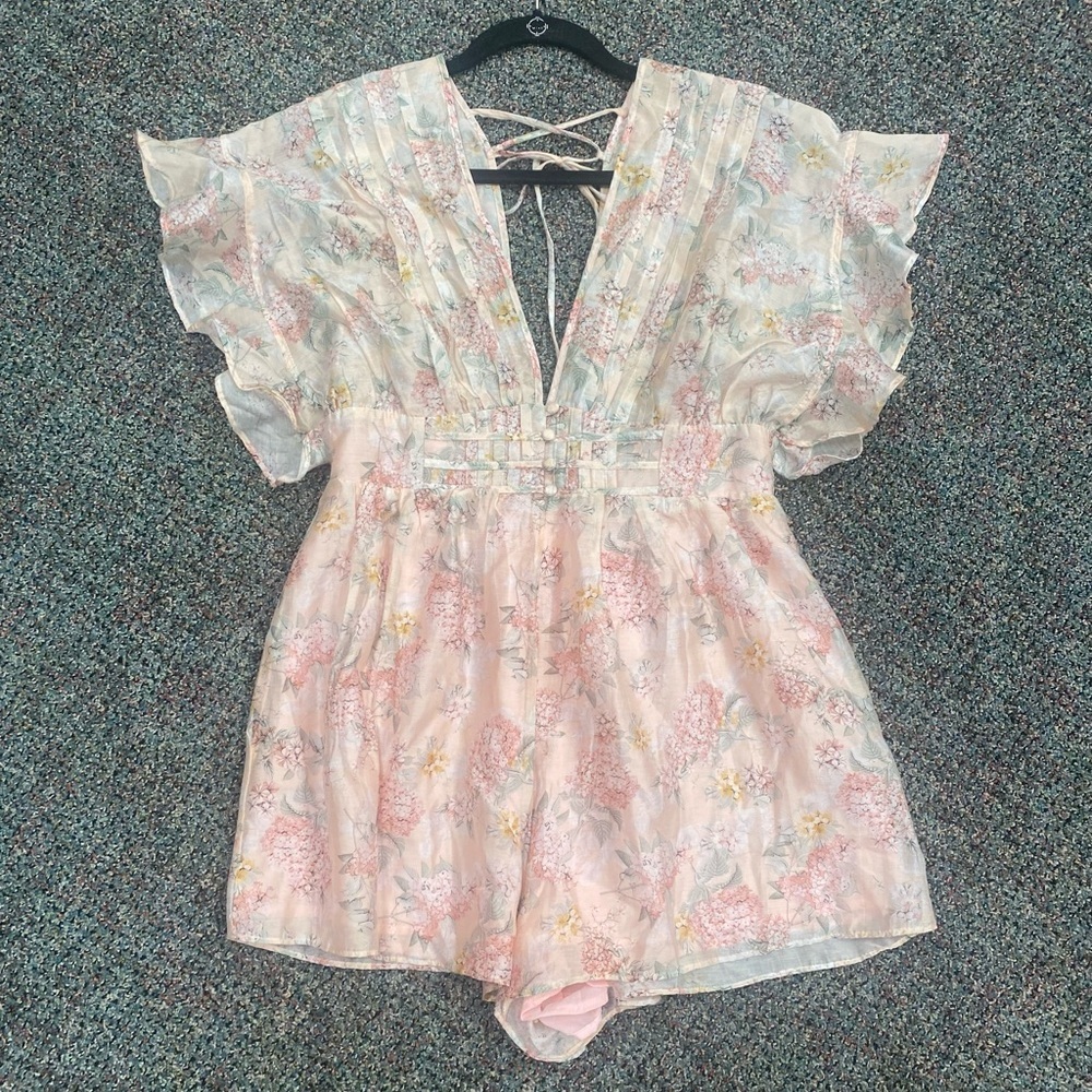 NWT STORIA Remembering Spring Floral Pleated Romper~Blush~Size M - Picture 15 of 15